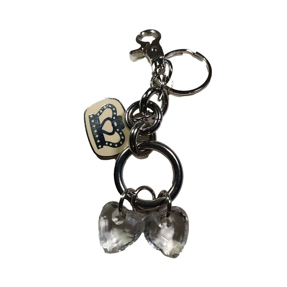 Kathy Van Zeeland Metal Heart Crown Dangle Keychain Purse Luggage Clip - Picture 2 of 4